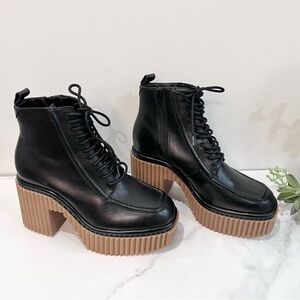 Gianni Bini Haislee Lace-Up
Block Heel Leather boots